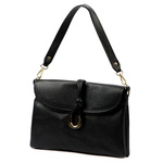 Elegancka damska skórzana listonoszka torebka na ramię z paskiem Luka