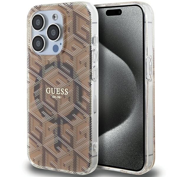 Фото - Чохол GUESS GUHMP15XHGCUSTGW iPhone 15 Pro Max 6.7" brązowy/brown hardcase IML G 