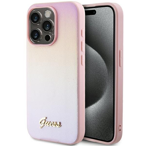 Фото - Чохол GUESS GUHCP15LPSAIRSP iPhone 15 Pro 6.1" różowy/pink hardcase Saffiano Iri 