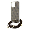 Guess GUHCP15XHC4SEW iPhone 15 Pro Max 6.7" brązowy/brown hardcase Crossbody Cord 4G Print