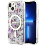 Guess GUHMP14MHCFWST iPhone 14 Plus 6.7" transparent hardcase Flower MagSafe