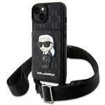 Karl Lagerfeld KLHCP14SCSAKHPKK iPhone 14 6.1" hardcase czarny/black Crossbody Saffiano Monogram Ikonik