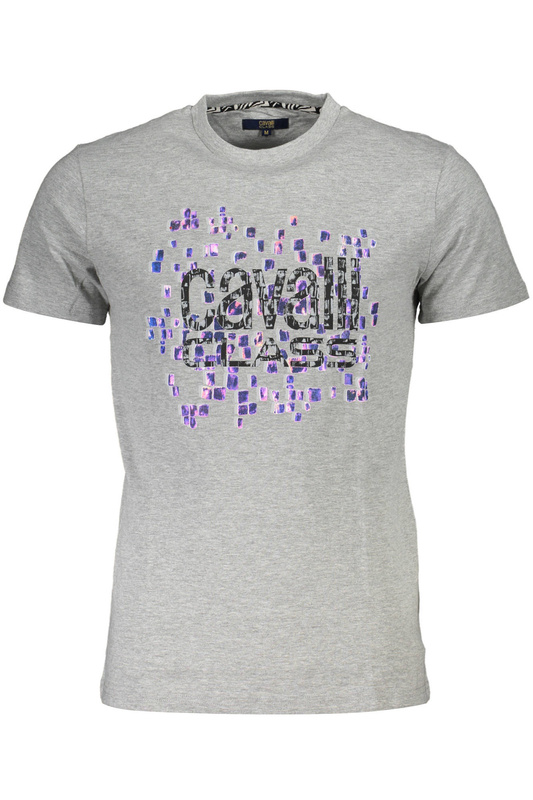 CAVALLI CLASS T-SHIRT Z KRÓTKIM RĘKAWEM MĘSKI SZARY