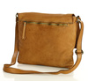 Torebka skórzana listonoszka stylowy minimalizm ala messenger leather bag - MARCO MAZZINI camel