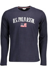 US POLO T-SHIRT MĘSKI Z DŁUGIM RĘKAWEM NIEBIESKI