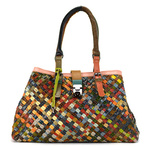 Damska duża torebka na ramię kolorowa mozaika