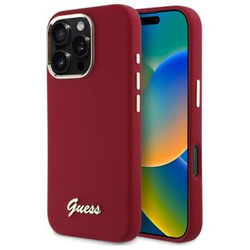 Guess GUHCP16XSMBSLM iPhone 16 Pro Max 6.9" magenta hardcase Silicone Script Metal Logo