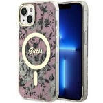 Guess GUHMP14MHCFWSP iPhone 14 Plus 6.7" różowy/pink hardcase Flower MagSafe