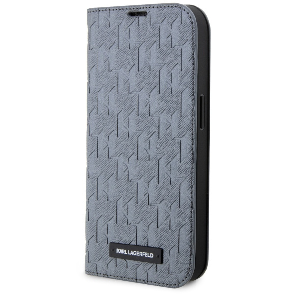 Zdjęcia - Etui Karl Lagerfeld KLBKP14SSAKLHPG iPhone 14 6.1" bookcase srebrny/silver Saff 