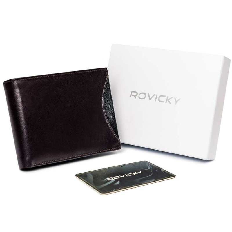 Skórzany męski portfel rozbudowany z RFID Rovicky