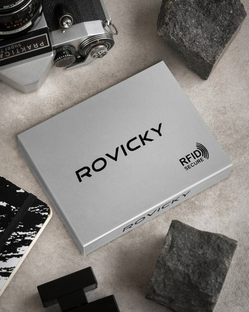 Skórzany męski portfel Rovicky PC-103L-BAR RFID