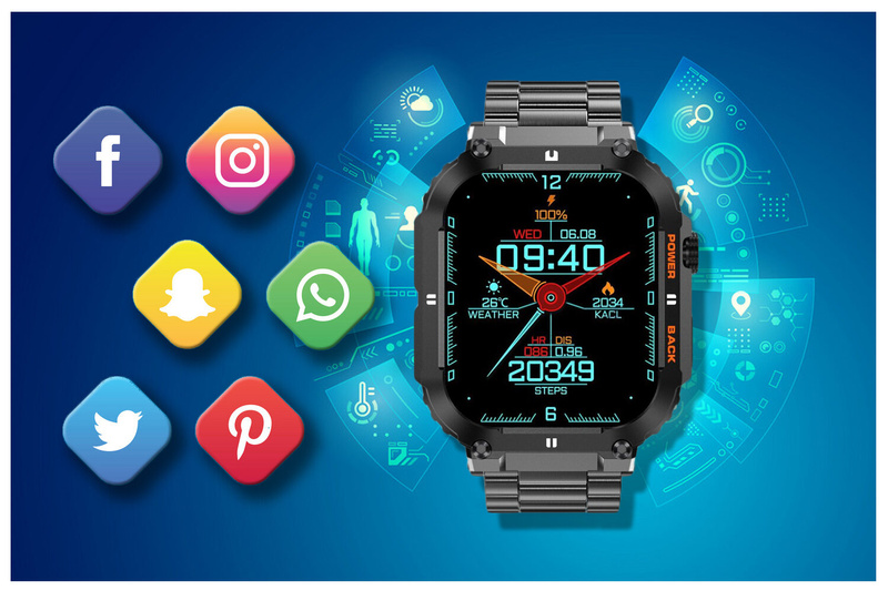 SMARTWATCH MĘSKI GRAVITY GT6-2 - WYKONYWANIE POŁĄCZEŃ, MONITOR SNU (sg020b)