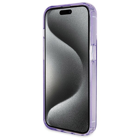 Guess GUHMP14XHRSGSU iPhone 14 Pro Max 6.7" fioletowy/purple hardcase Ring Stand Script Glitter MagSafe