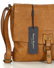 Torebka skórzana listonoszka stylowy minimalizm ala messenger leather bag - MARCO MAZZINI camel