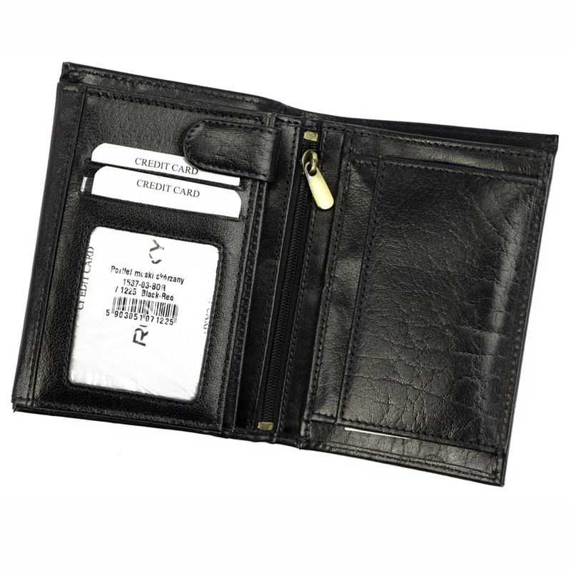 Skórzany męski portfel Rovicky 1537-03-BOR RFID
