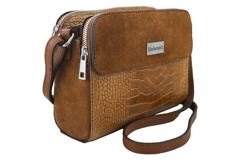 Stylowa torebka crossbody trzykomorowa - Granatowa 