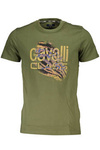 CAVALLI CLASS T-SHIRT Z KRÓTKIM RĘKAWEM MĘSKI ZIELONY