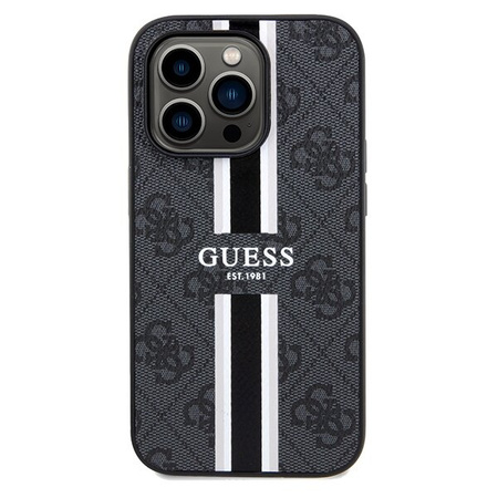 Guess GUHMP15XP4RPSK iPhone 15 Pro Max 6.7" czarny/black hardcase 4G Printed Stripes MagSafe