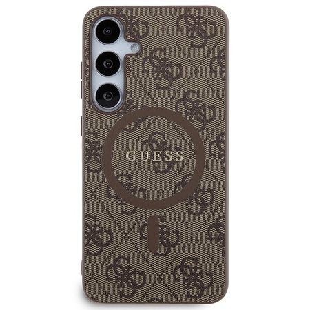 Guess GUHMS24MG4GFRW S24+ S926 brązowy/brown hardcase 4G Collection Leather Metal Logo MagSafe