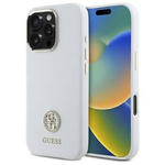 Guess GUHCP16LM4DGPH iPhone 16 Pro 6.3"   biały/white hardcase Silicone Logo Strass 4G