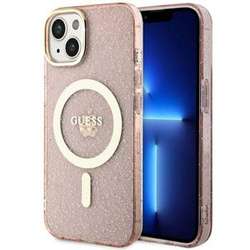 Guess GUHMP14MHCMCGP iPhone 14 Plus 6.7" różowy/pink hardcase Glitter Gold MagSafe