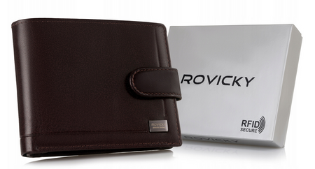 Skórzany męski portfel Rovicky PC-103L-BAR RFID