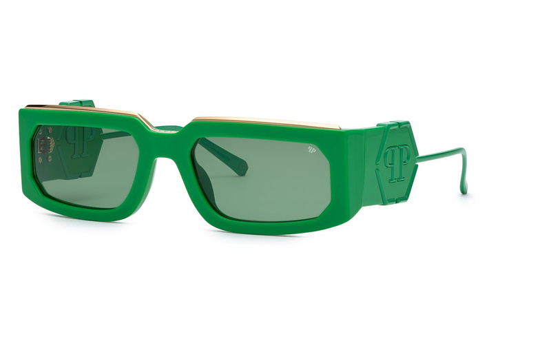 Okulary PHILIPP PLEIN SPP119M580859. Okulary przeciwsłoneczne, Kolor zielony. Unisex.