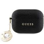 Guess GUAP2PGEHCDK AirPods Pro 2 cover czarny/black Fixed Glitter Heart Diamond Charm