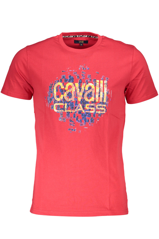 CAVALLI CLASS T-SHIRT Z KRÓTKIM RĘKAWEM MĘSKI CZERWONY