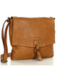 Torebka skórzana listonoszka stylowy minimalizm ala messenger leather bag - MARCO MAZZINI camel