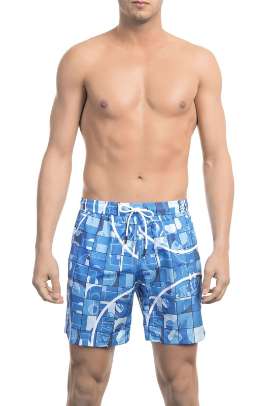 Modny, markowy strój kapielowy Bikkembergs Beachwear model BKK1MBM05 kolor Niebieski. Odzież męska. Sezon: