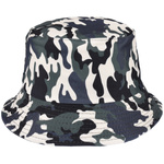 Czarny kapelusz dwustronny bucket hat wędkarski modny moro kap-m-46