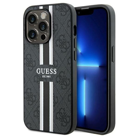 Guess GUHMP15XP4RPSK iPhone 15 Pro Max 6.7" czarny/black hardcase 4G Printed Stripes MagSafe