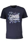 CAVALLI CLASS T-SHIRT Z KRÓTKIM RĘKAWEM MĘSKI NIEBIESKI