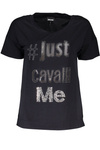 T-SHIRT Z KRÓTKIM RĘKAWEM JUST CAVALLI CZARNY