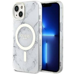 Guess GUHMP14MPCUMAH iPhone 14 Plus 6.7" biały/white hardcase Marble MagSafe