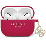 Guess GUAP2LECG4M AirPods Pro 2 cover purpurowy/magenta Liquid Silicone Glitter Triangle Charm