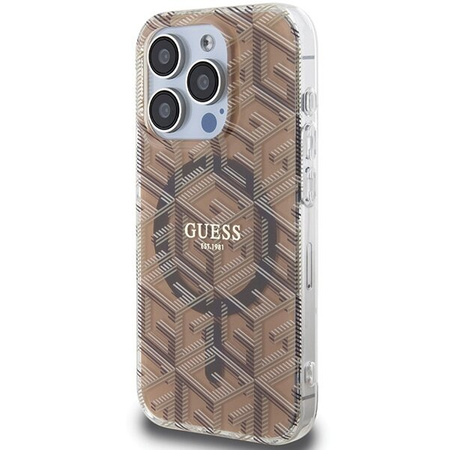 Guess GUHMP15XHGCUSTGW iPhone 15 Pro Max 6.7" brązowy/brown hardcase IML GCube MagSafe