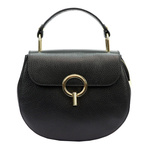 Luka skórzana półokrągła damska listonoszka torebka przez ramię kieszenie