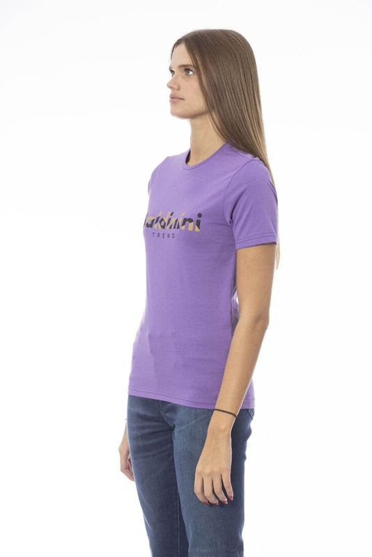 Koszulka T-shirt marki Baldinini Trend model TSD04_MANTOVA kolor Fioletowy. Odzież damska. Sezon: Wiosna/Lato