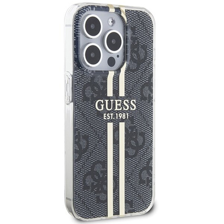 Guess GUHCP15XH4PSEGK iPhone 15 Pro Max 6.7" czarny/black hardcase IML 4G Gold Stripe