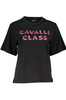 CAVALLI CLASS T-SHIRT Z KRÓTKIM RĘKAWEM DAMSKI CZARNY