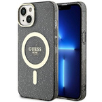 Guess GUHMP14MHCMCGK iPhone 14 Plus 6.7" czarny/black hardcase Glitter Gold MagSafe