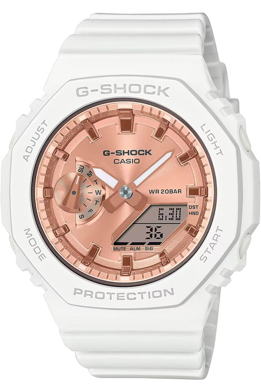 Zegarek marki Casio model GMA-S2100 kolor Biały. Akcesoria męski. Sezon: Cały rok