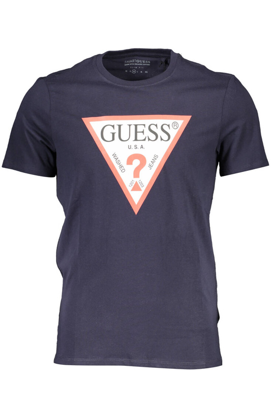 T-SHIRT MĘSKI Z KRÓTKIM RĘKAWEM GUESS JEANS NIEBIESKI