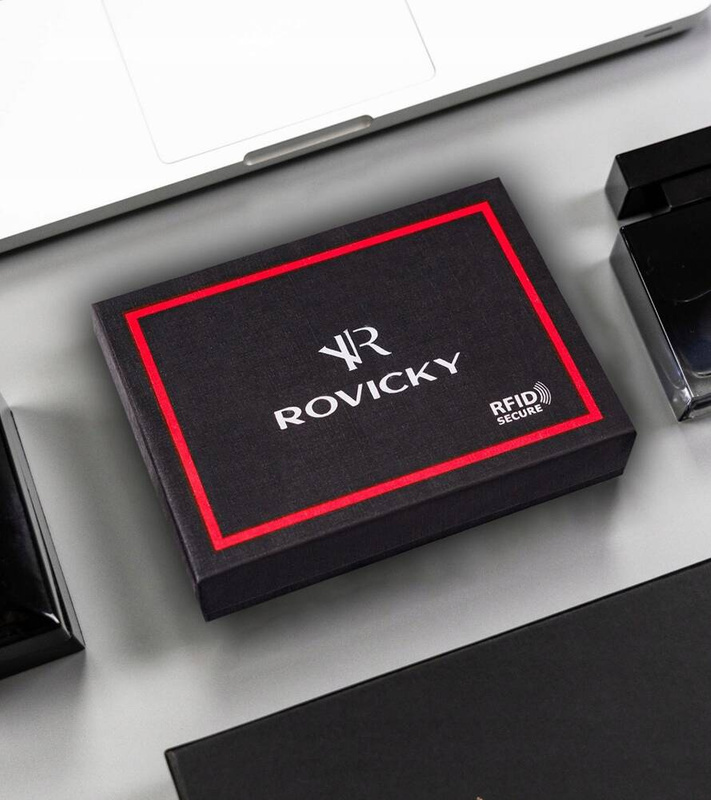 Skórzany portfel męski z systemem RFID Rovicky