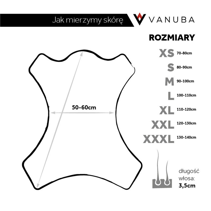 Skóra owcza naturalna Biała 110-120cm - strzyżona