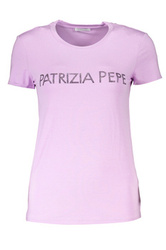 T-SHIRT DAMSKI Z KRÓTKIM RĘKAWEM PATRIZIA PEPE FIOLETOWY