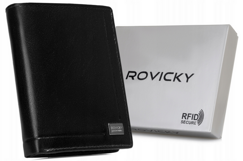 Duży elegancki skórzany męski portfel Rovicky RFID