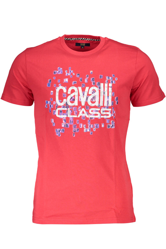 CAVALLI CLASS T-SHIRT Z KRÓTKIM RĘKAWEM MĘSKI CZERWONY